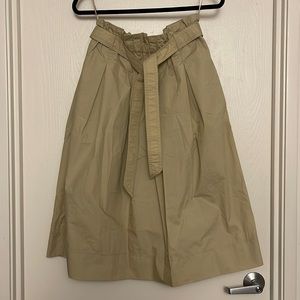 UNIQLO Beige High Waist Midi Skirt with Belt and Pockets Size Medium